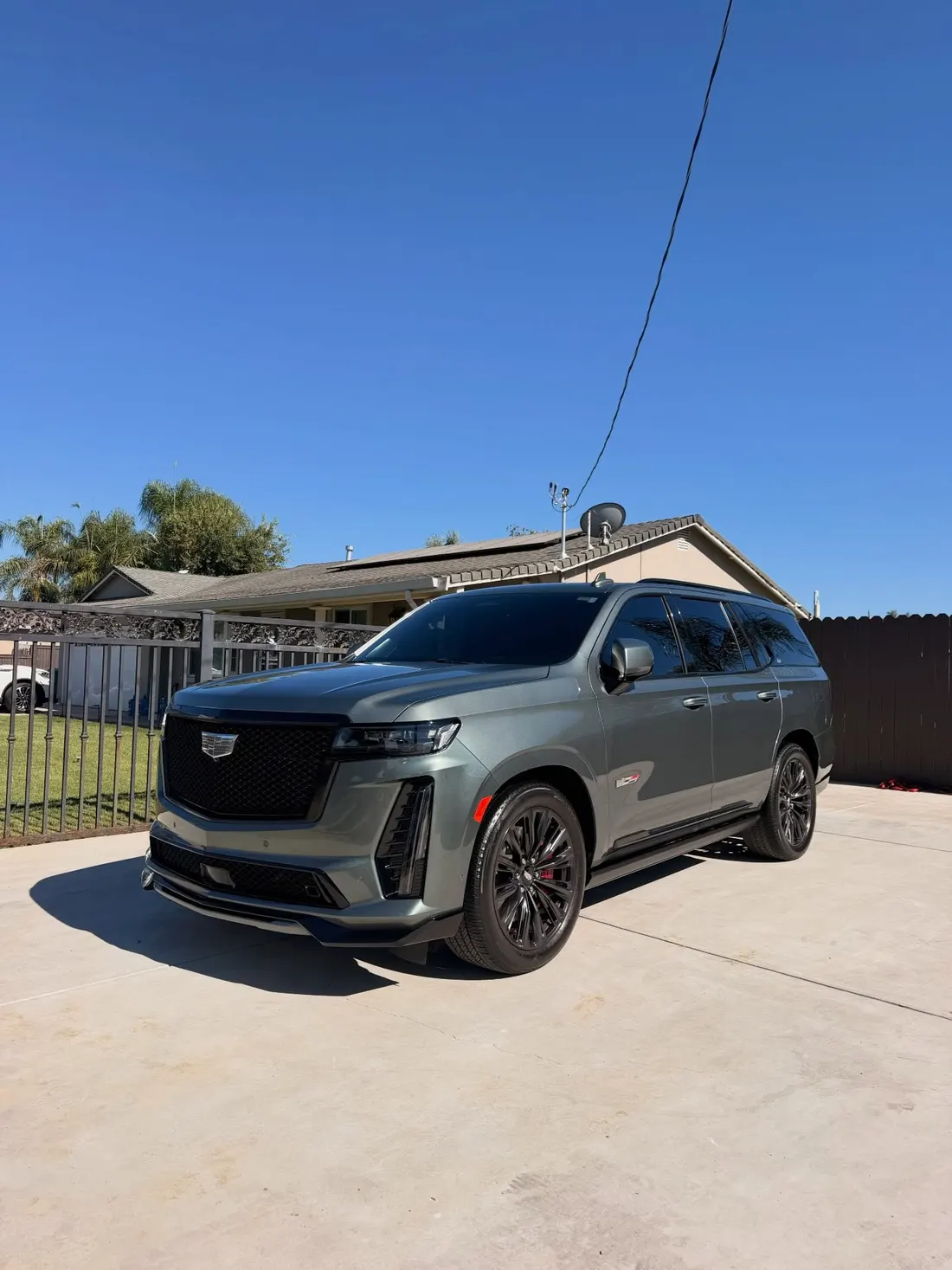 Grey Cadillac Escalade after a full detail package